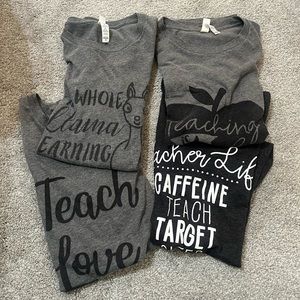 Set of 4 grey teacher tees